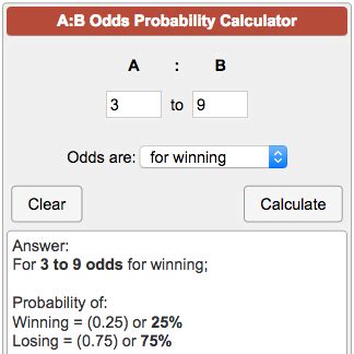 percent to odds|chances calculator.